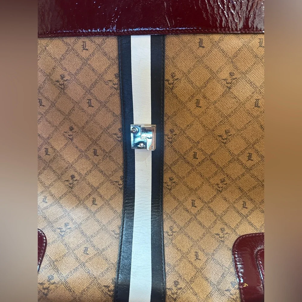 Rare L.A.M.B. Gwen Stefani "Kingston" Lipstick Tote + Stripped Cloth Bag - Picture 13 of 15